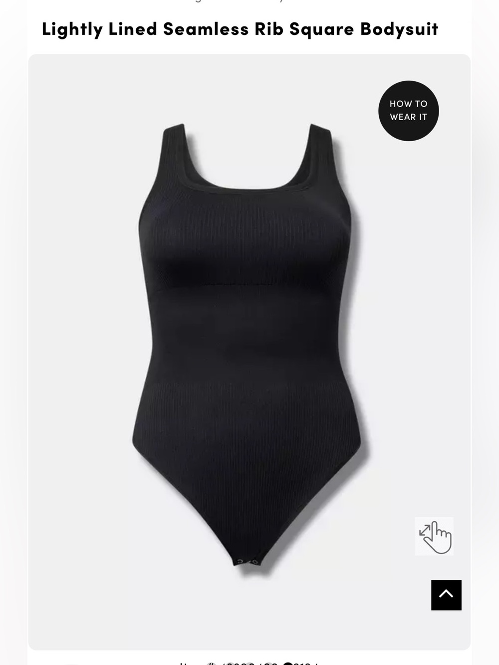 NWOT Torrid Size 4 Lightly Lined Seamless Rib Square Neck Bodysuit - Black - Picture 3 of 9